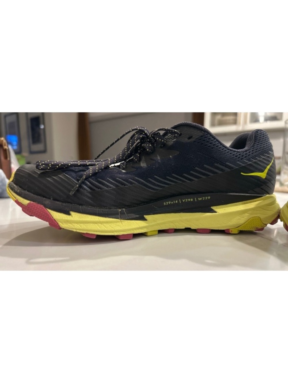 Hoka One One Trail Running Shoes - Navy and Yellow, Size 9 - Picture 3 of 7